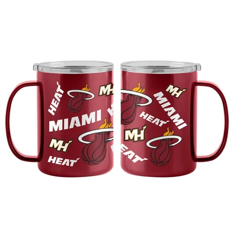 Miami Heat 15oz STCKR Ultra Mug Tumbler  Insulated-Stainless Steel Cover