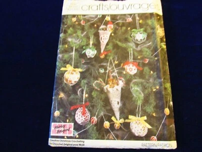 Vintage Simplicity Pattern 7638 Christmas Crochet Ornaments Tree Topper Q900 - Image 1 of 3