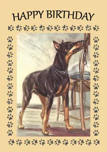 DOBERMANN HUND GROSSER GEBURTSTAGSGRUSS NOTIZKARTE - Bild 1 von 1