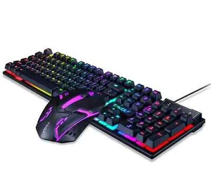 KIT MOUSE E TASTIERA GAMING MECCANICA CON RETROILLUMINAZIONE LED RGB CON CAVO - Foto 1 di 3