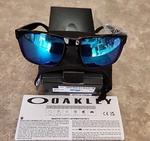 🔥 [OO9102-F5] Genuine Oakley Holbrook Sunglasses Polished Black / Blue Sapphire - Picture 1 of 10