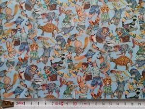 HULLABALOO B - ANIMALS -  Liberty of London Tana Lawn Approx 44 x 50 cm - Picture 1 of 5