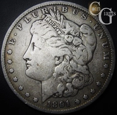 1891-P Morgan Silver Dollar VAM-2 Doubled Ear TOP 100 Philadelphia Mint S$1 Coin - Image 1 of 3