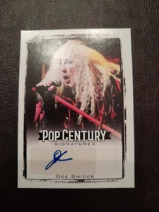 Dee Snider Autograph Card 2017 Leaf Pop Century BA-DS1 Twisted Sister - Picture 1 of 2