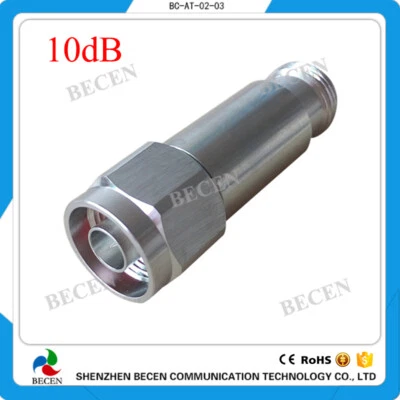 Fixed Attenuator 2W N 10dB Attenuator Plug male to Jack female 2 Watt DC-3Ghz - Image 1 of 4