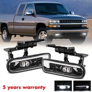 2x DOT LED Fog Lights Bumper Lamps W/DRL For Chevy Silverado 1500 2500 1999-2002 - Picture 1 of 11