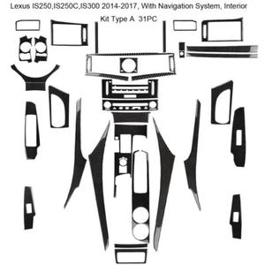 Carbon Fiber Interior Full Set Cover Trim For Lexus IS250 IS300 2014-2017 Type A - Picture 1 of 18