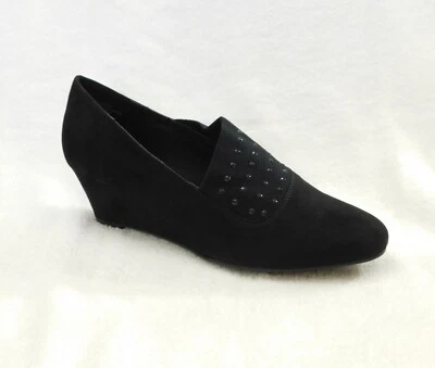 Bombas anabela W331 Karen Scott tecido preto Serenah biqueira fechada - 7,5 M - Imagem 1 de 4