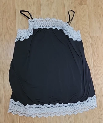 Unbranded Womens Nightgown Size 3X Black With White Lace EUC  - Image 1 of 4
