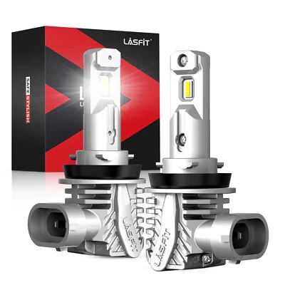 2x LASFIT H11 LED Headlight Bulbs Low Beam Conversion Kit 6000K Pure White 6000K - Image 1 of 4