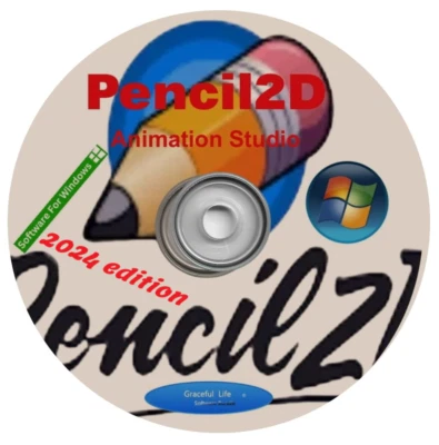 Pencil 2D Animation Studio Software Raster & Vector Workflow Graphics WINDOWS cd - Image 1 of 4