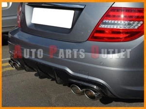 Carbon Fiber Rear Bumper Diffuser Lip For12-14 W204 C250 C300 C350 C63 AMG Sedan - Picture 1 of 3