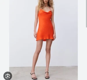 for Zara Womens Dress Orange S Satin Effect Short Crisscross Straps Drape Neck - Picture 1 of 17