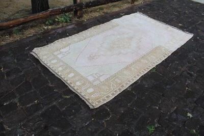 Turkish Rug, Oushak Rug, Vintage Rug, Bathroom Rug, Handmade Rug,  6'x3'4" - Image 1 of 4