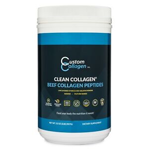 Beef Collagen Peptides 2lb (32oz) Jar - CLEAN COLLAGEN® - Grass Fed - NON GMO