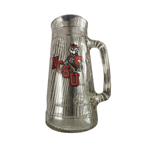 Vintage NCSU Wolfpack Beer Glass Mug Stein 7”  Mr Wuf Cover
