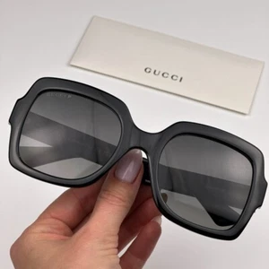 Gucci Women Sunglasse Black Gradient Grey Polarized Square GG1337S 002 BRAND NEW - Picture 1 of 14