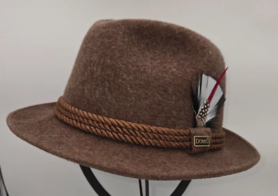 De colección Dobbs Fifth Avenue Corteza Taupe Marrón Trilby Fedora talla 6 7/8+ Foto 1 de 4