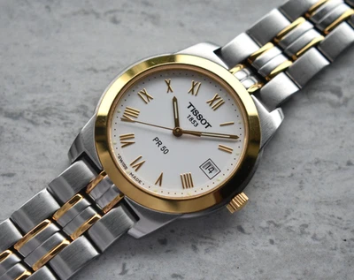 Tissot PR 50 Quartz Men's Watch Two Tone Bracelet Watch Rare Dial Date - Image 1 of 4