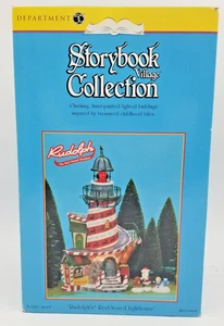 Dep 56-Storybook Village Rudolph's Red-Nosed Lighthouse 13202 con figuras y caja - Imagen 1 de 13