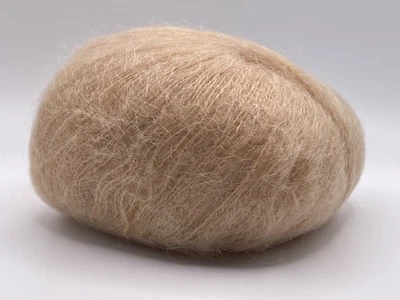 Hilos de hielo beige oscuro Superkid Mohair 69136 25gr 256yds Merino Mohair + superfino Foto 1 de 4