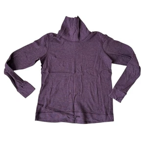 Lululemon lila gestreifter Wasserfallausschnitt Wende Damen Pullover Pulli Gr. 6 - Bild 1 von 7