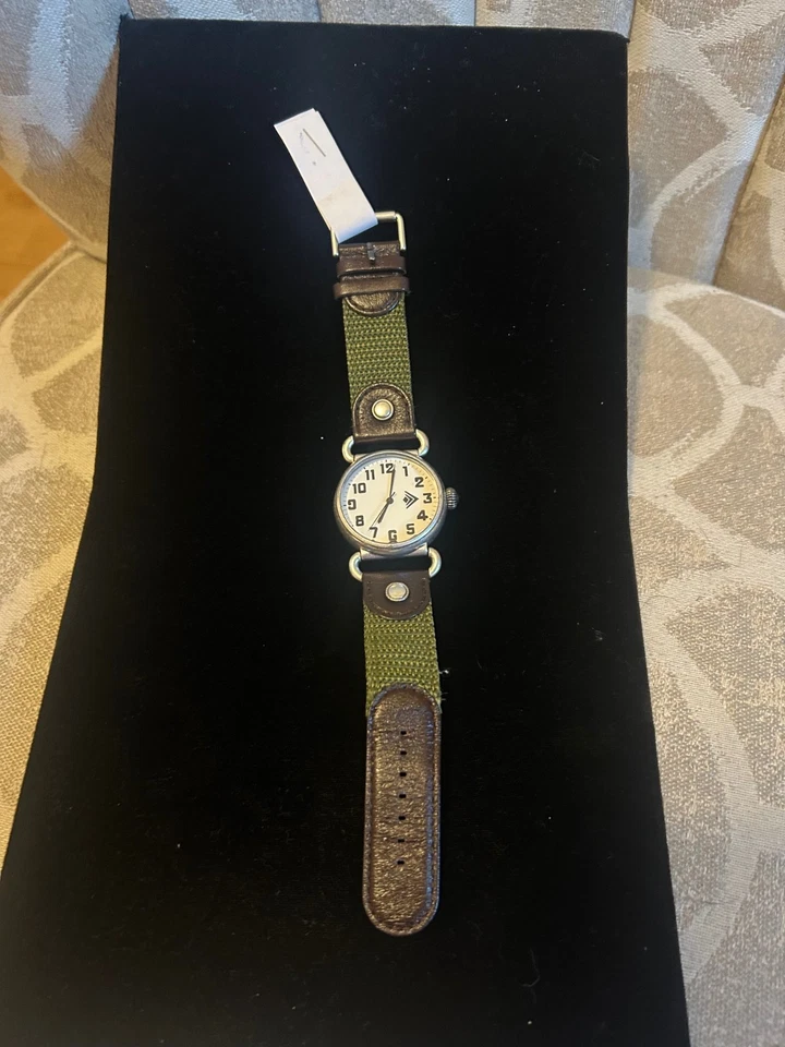 Silpada Stainless Steel Olive Nylon & Leather Watch T2126 (65a) - Image 1 of 1