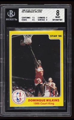 Baloncesto Star Court Kings Dominique Wilkins 1986 novato BGS 8 casi nuevo-como nuevo RC #32 Foto 1 de 2