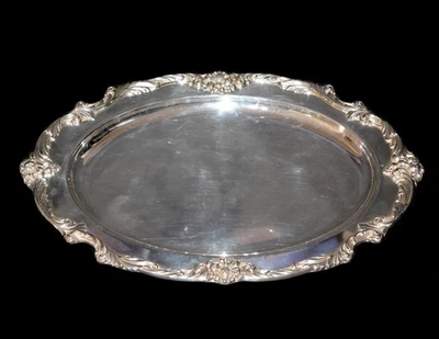 Bandeja ovalada vintage Reed and Barton King Francis 1676 placa de plata Foto 1 de 4