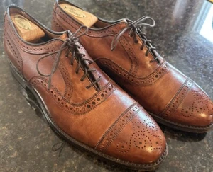 Allen Edmonds 11 D Strand Leather Cap Toe Oxford Walnut Brown With Shoe Trees - Bild 1 von 12