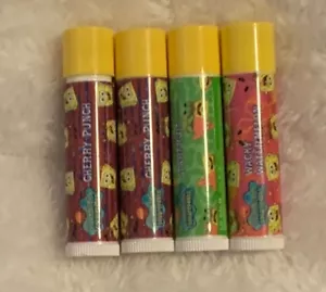 Spongebob Squarepants Flavored Lip Balm 4 Tubes - Afbeelding 1 van 2