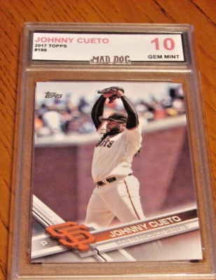 JOHNNY CUETO****2017 TOPPS----#199-----REDS-GIANTS--GEM Mint 10****Mad Dog - Image 1 of 2