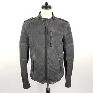 Tigha Biker-Jacke Herren XL Grau Slim-Fit Jacke Washed Look - Bild 1 von 8