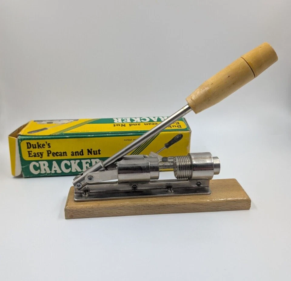 Duke's Easy Pecan and Nut Cracker Steel Silver & Wood Handle with Original Box - Image 1 of 4