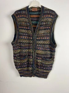 Missoni vest knit multicolor wool mohair button up size M - Picture 1 of 6