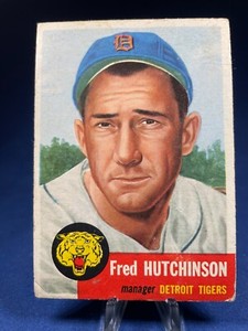 1953 Topps Baseball Card Fred Hutchinson #72 Detroit Tigers
