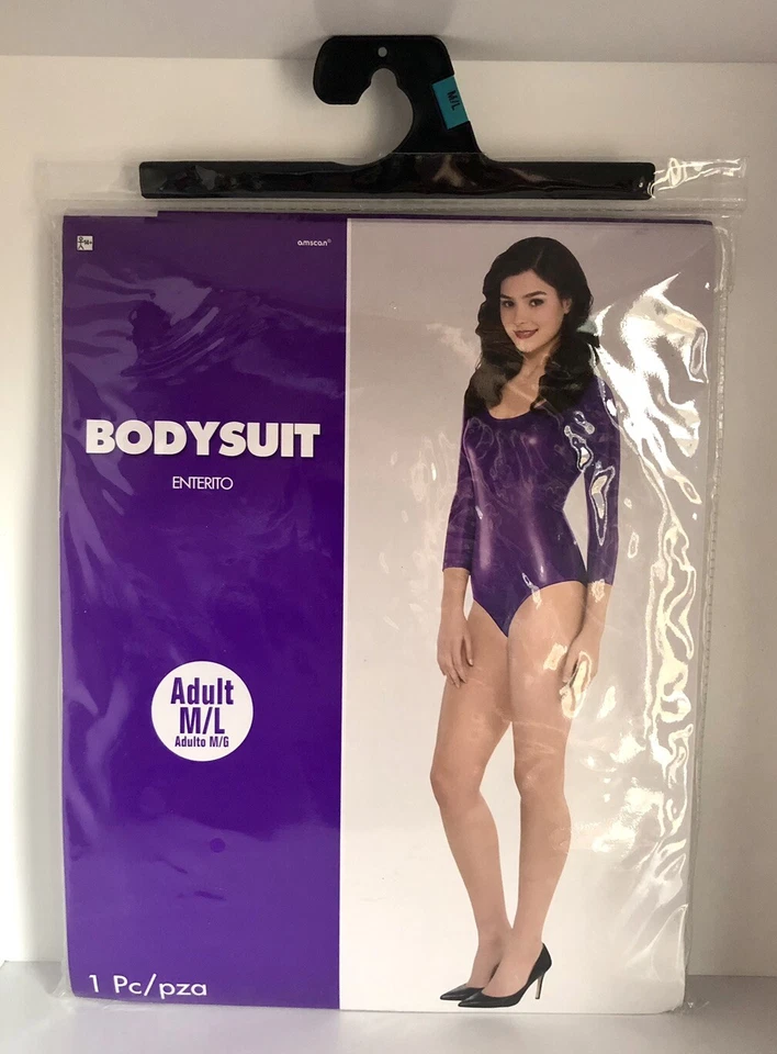 Amscam Adult Purple Bodysuit Metallic Halloween Costume S/m Retails
