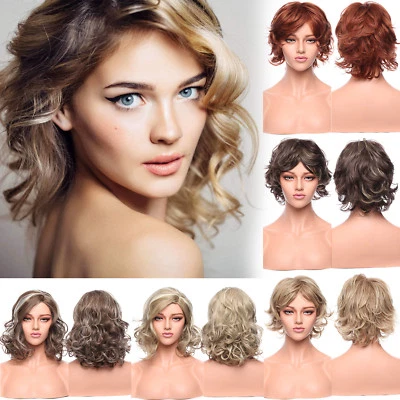 Peruca completa feminina moda encaracolada reta ombre marrom loira perucas ruivas Hh3 - Imagem 1 de 4