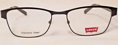 Gafas Levis LS629 Originales Marco Moderno Fuerte Negro y Marrón 52-17-135 Foto 1 de 4