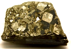 421 kt natürlicher zertifizierter Pyrit goldener Kristall grober loser Edelstein 46,1 x 27,2 mm - Bild 1 von 6