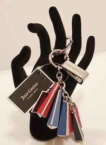 NEW JUICY COUTURE MULTI 3D ELONGATED LONG STUD BAR TASSELS KEY FOB/CHARM - Picture 1 of 8