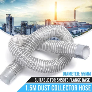 Dust Collector Hose Flexible Tube 55mm 1.5M For All Cyclone Industrial Extractor - Picture 1 of 7