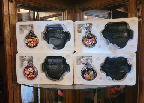 Tony Stewart Franklin Mint Nascar Pocket Watches Lot  Of 4 W/ Boxes #20 Cover
