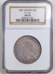 1807 50C Draped Bust Half Dollar O-105 AU55 NGC 2086029-001 - Picture 1 of 4