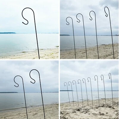 SELECTIONS Shepherds Crook Hook Garden Border Hooks Black Metal for Lanterns Bird Feeders