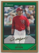 JUSTIN UPTON 2007 '07 BOWMAN DRAFT PICKS & PROSPECTS GOLD ROOKIE CARD RC #BDP3