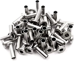 Set of 50 Pack Stainless Steel Protector Sleeves, Use with 1/8 Inch Diameter Cab - Picture 1 of 7