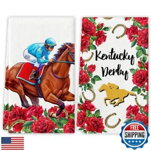 Yarcooly Kentucky Dish Towels Kentucky Tea Towels Horse Racing Banner Kentuck - Picture 1 of 5