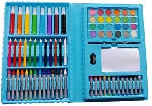 100 pc Art Set Pencil Crayons Oil Pastels Watercolors Storage FREE FAST SHIPPING - Picture 1 of 6