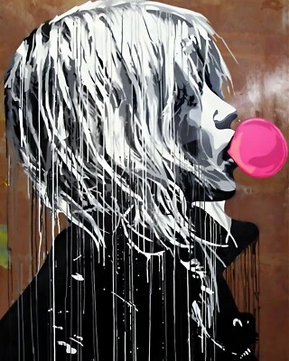 Banksy Girl Blowing Bubble Graffiti 8 x 10 Art Print Photograph Picture Photo - Image 1 of 3